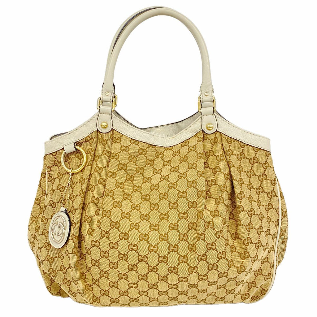 Gucci Tote GG Canvas Sukey Beige Gold