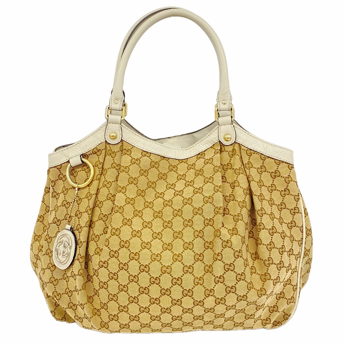 Gucci Tote GG Canvas Sukey Beige Gold