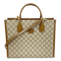 Gucci Tote GG Supreme Brown Gold 2-Way