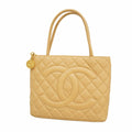 Chanel Tote Reissue Caviar Leather Beige Gold