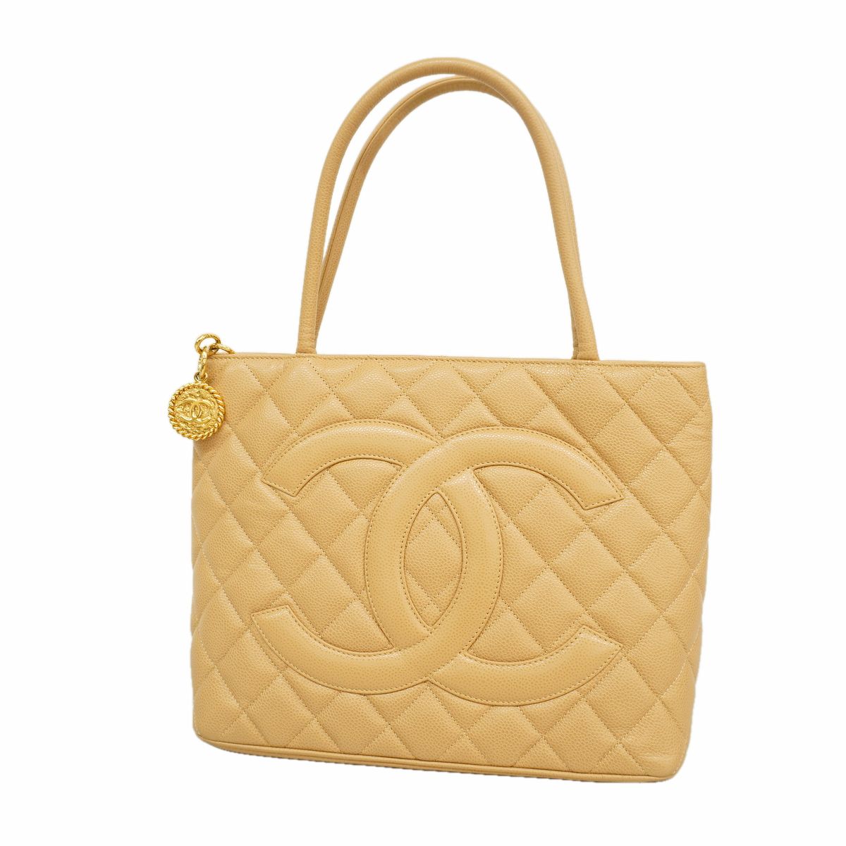 Chanel Tote Reissue Caviar Leather Beige Gold