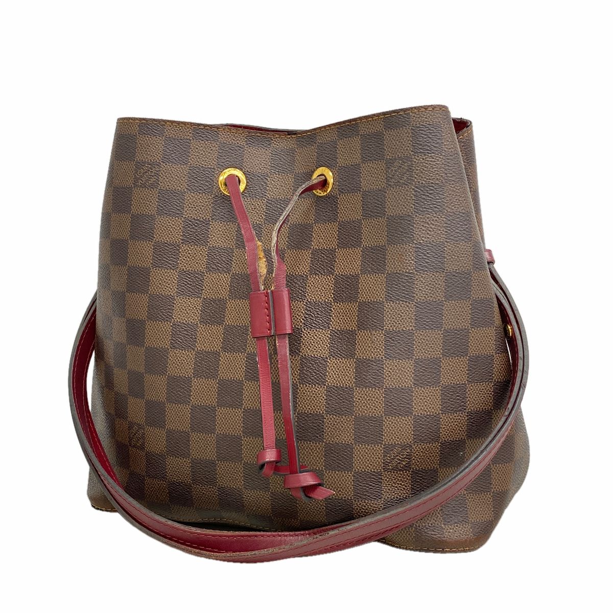 Louis Vuitton Shoulder Bag Damier Neo Noe Ebene Cherry Berry