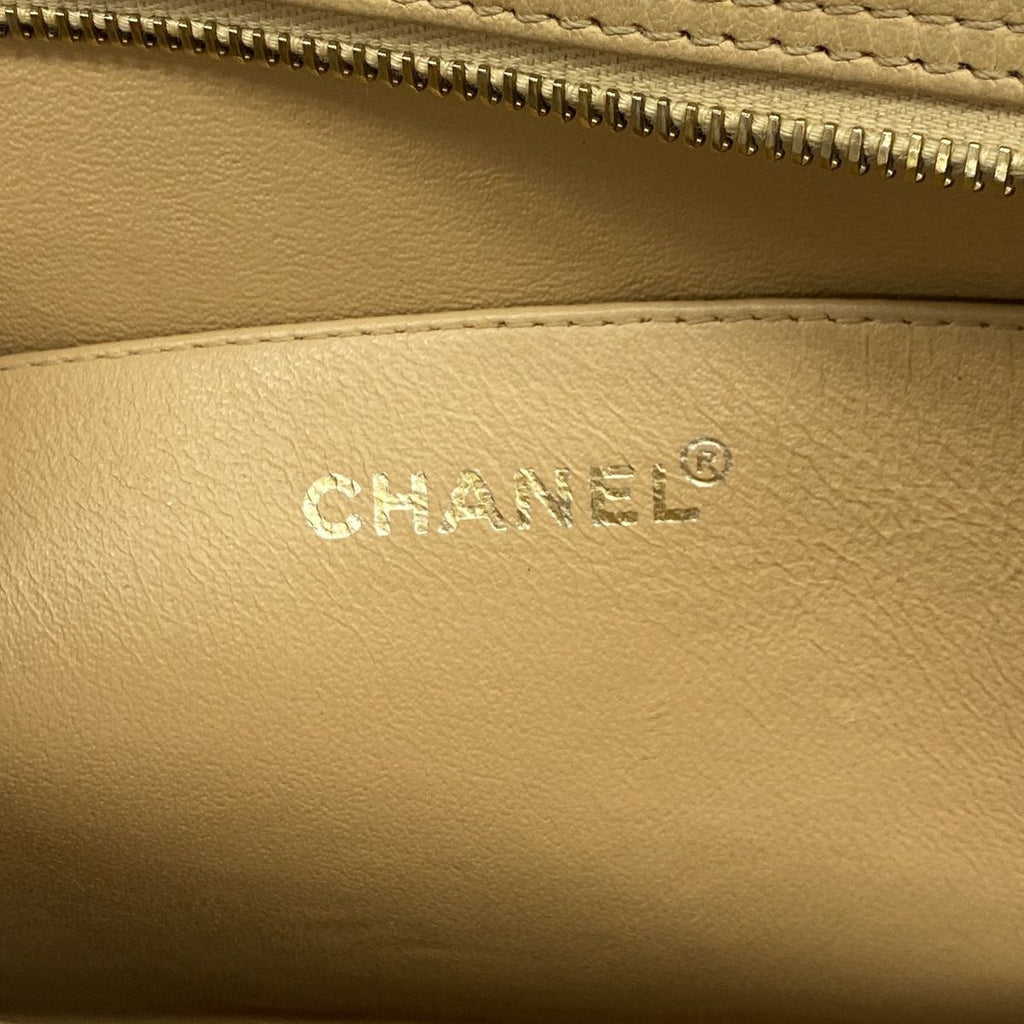 Chanel Handbag Choco Bar Canvas Beige Brown Gold — view 5
