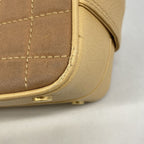 Chanel Handbag Choco Bar Canvas Beige Brown Gold — view 6