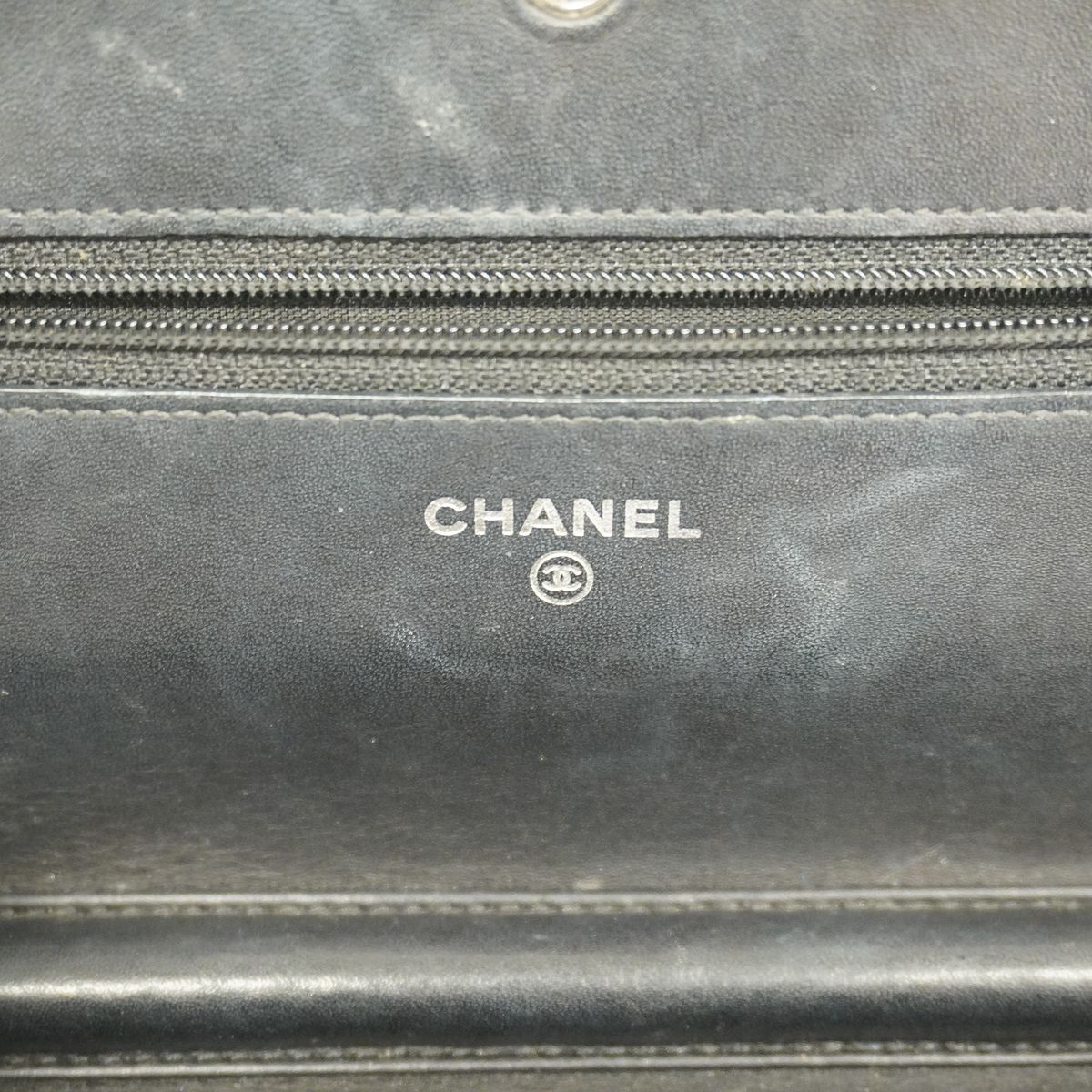 Chanel Wallet on Chain Caviar Leather Black Silver Shoulder Bag — view 5