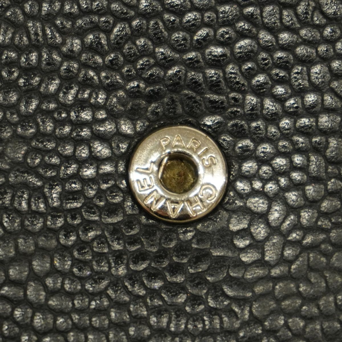 Chanel Wallet on Chain Caviar Leather Black Silver Shoulder Bag — view 6