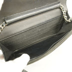 Chanel Wallet on Chain Caviar Leather Black Silver Shoulder Bag — view 4