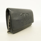 Chanel Wallet on Chain Caviar Leather Black Silver Shoulder Bag — view 2