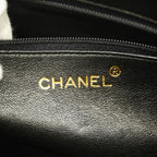 Chanel Shoulder Bag Quilted Caviar Leather Black Gold — view 5