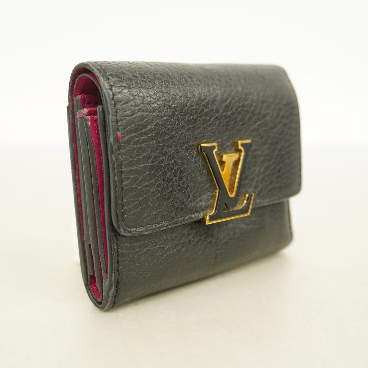 Louis Vuitton Trifold Wallet Taurillon Portefeuille Capucines XS Noir — view 2