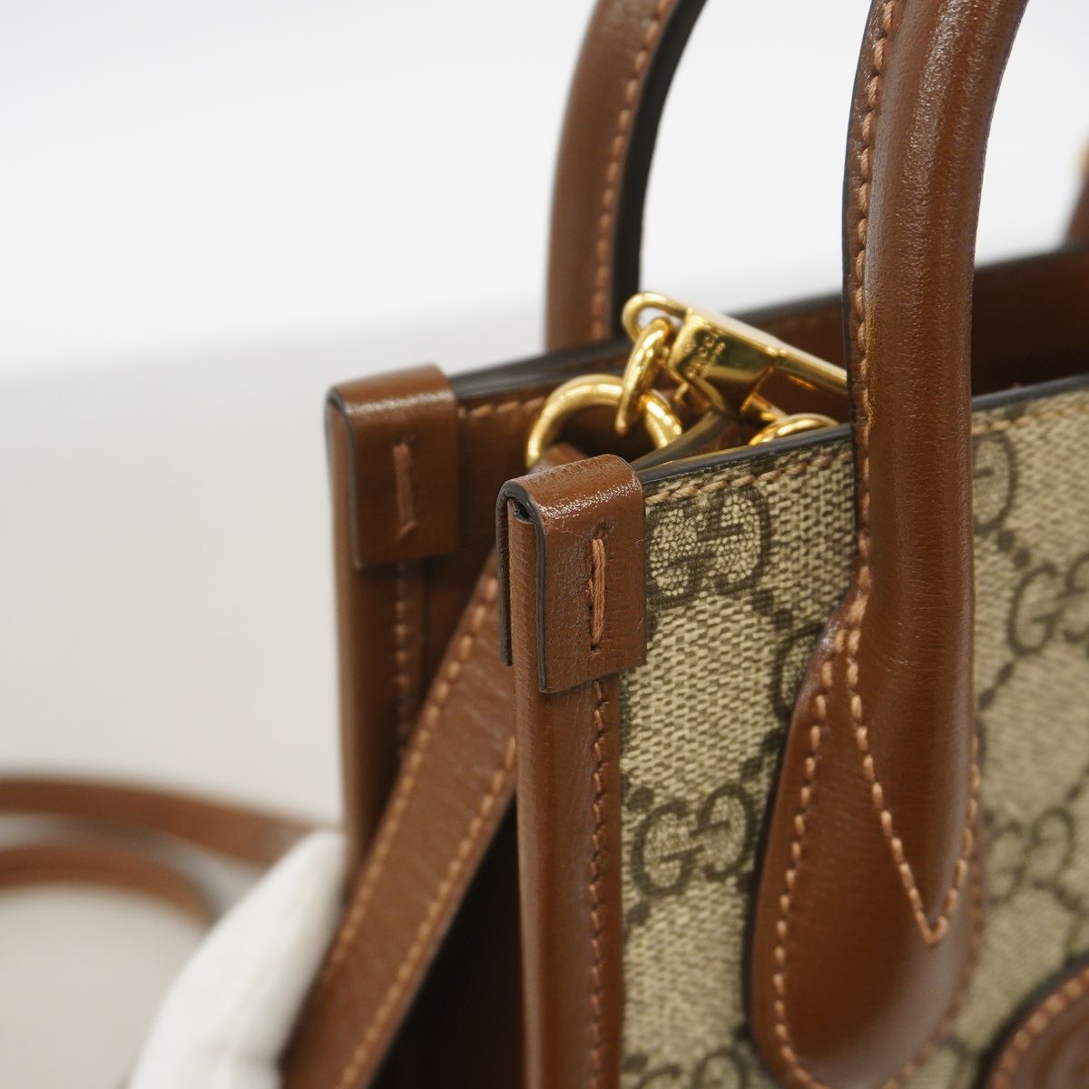 Gucci Handbag GG Supreme Interlocking G Brown Gold 2-Way Bag — view 7