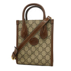 Gucci Handbag GG Supreme Interlocking G Brown Gold 2-Way Bag