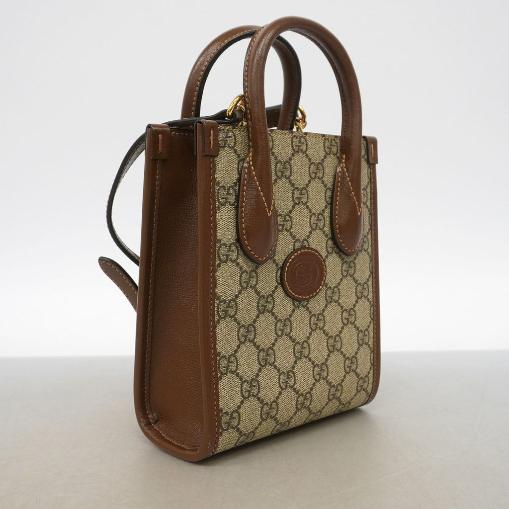 Gucci Handbag GG Supreme Interlocking G Brown Gold 2-Way Bag — view 2