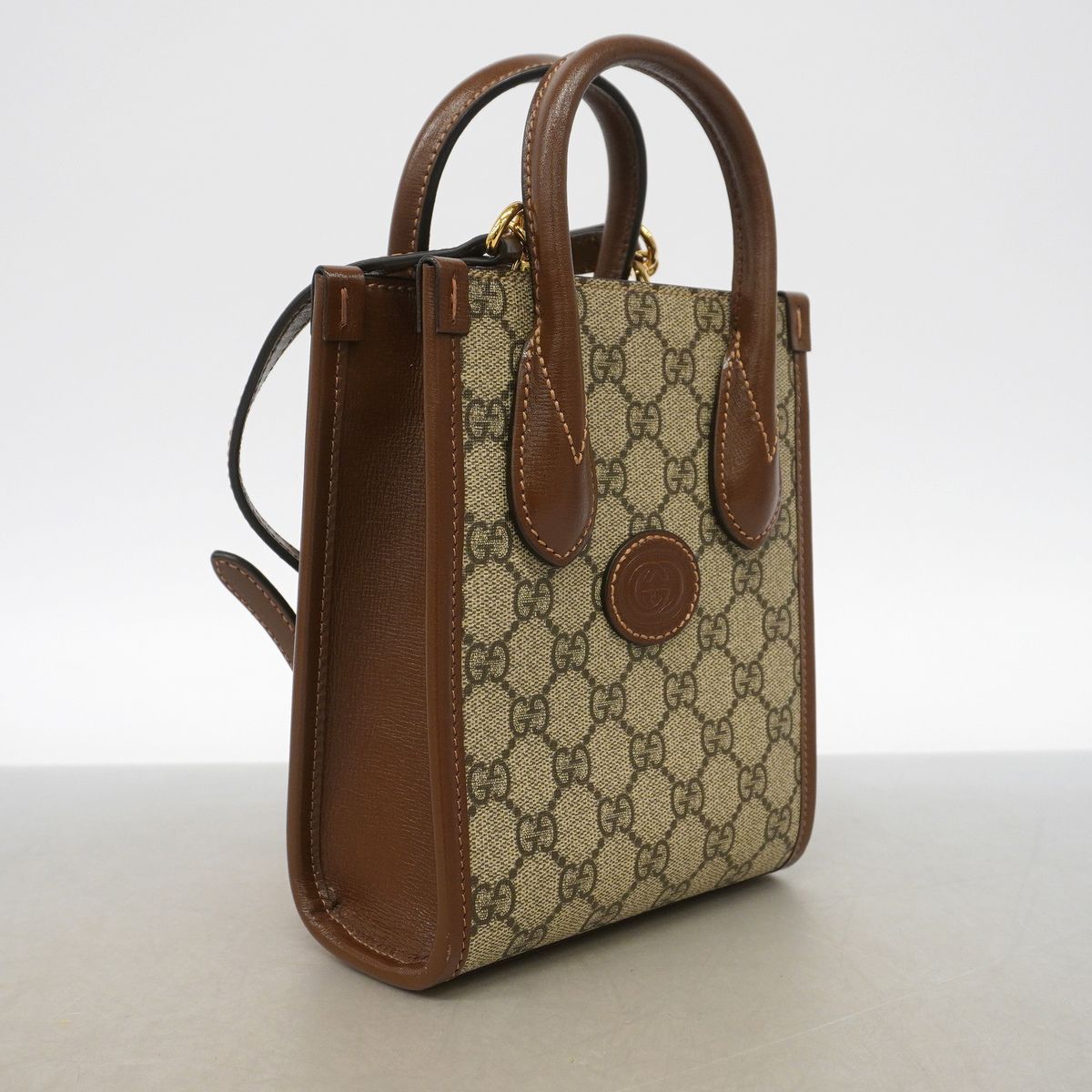 Gucci Handbag GG Supreme Interlocking G Brown Gold 2-Way Bag — view 2
