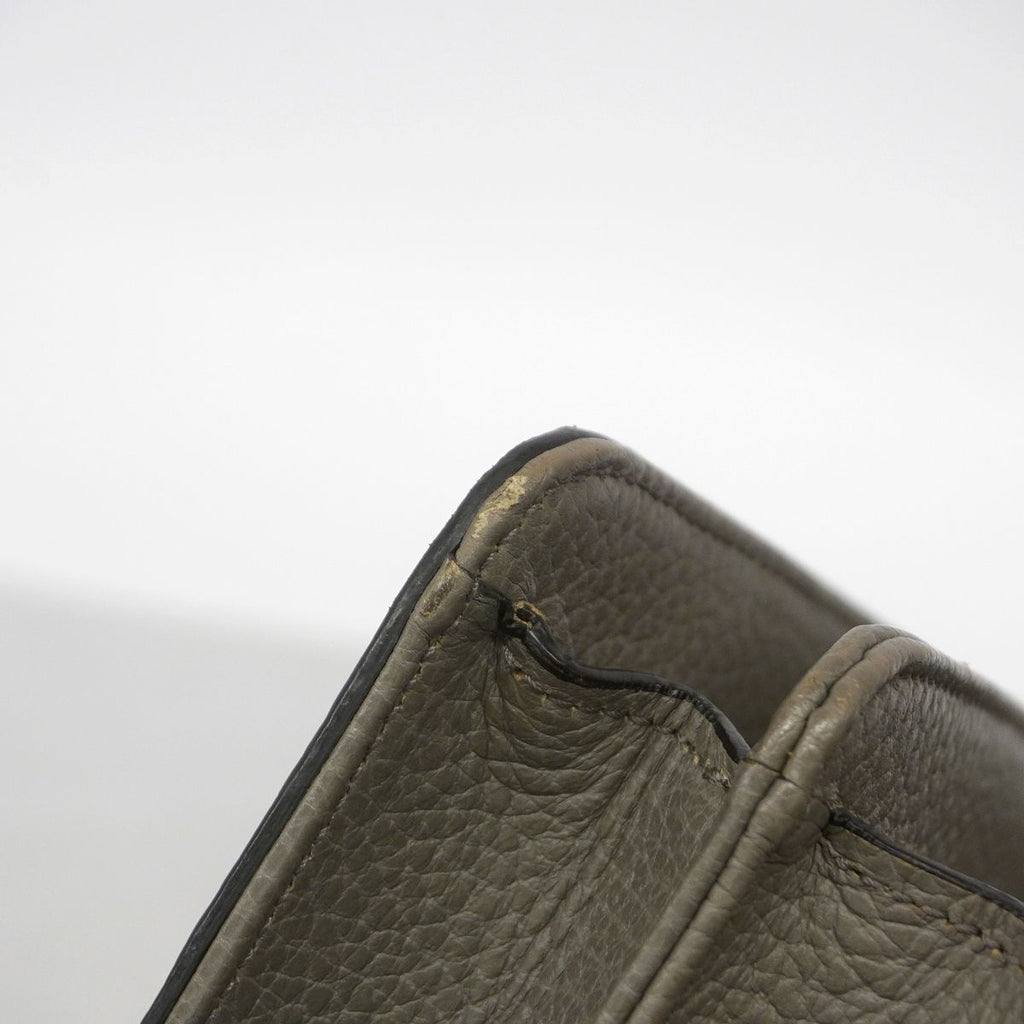 Gucci Shoulder Bag Interlocking G Leather Gray Champagne Gold — view 7