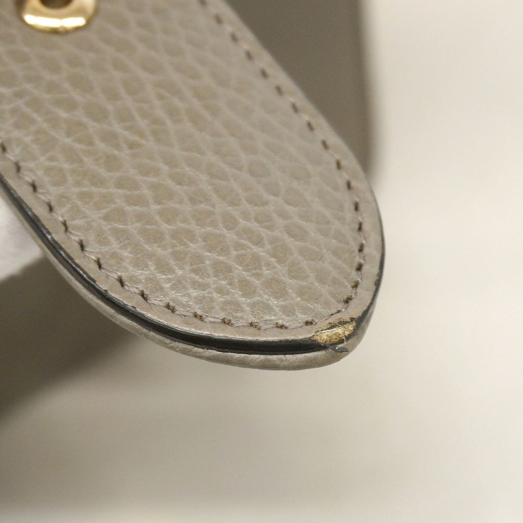 Gucci Shoulder Bag Interlocking G Leather Gray Champagne Gold — view 8