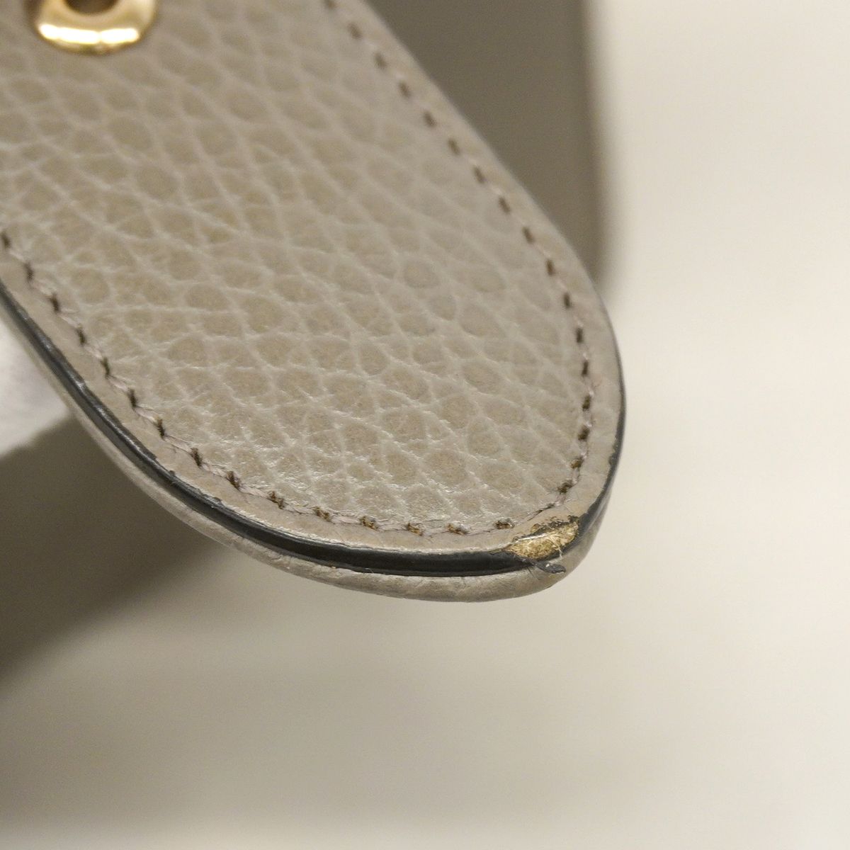 Gucci Shoulder Bag Interlocking G Leather Gray Champagne Gold — view 8