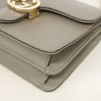 Gucci Shoulder Bag Interlocking G Leather Gray Champagne Gold — view 6