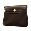 Hermes Shoulder Bag Herbag Zip Mini Toile Military Beblanc Gold