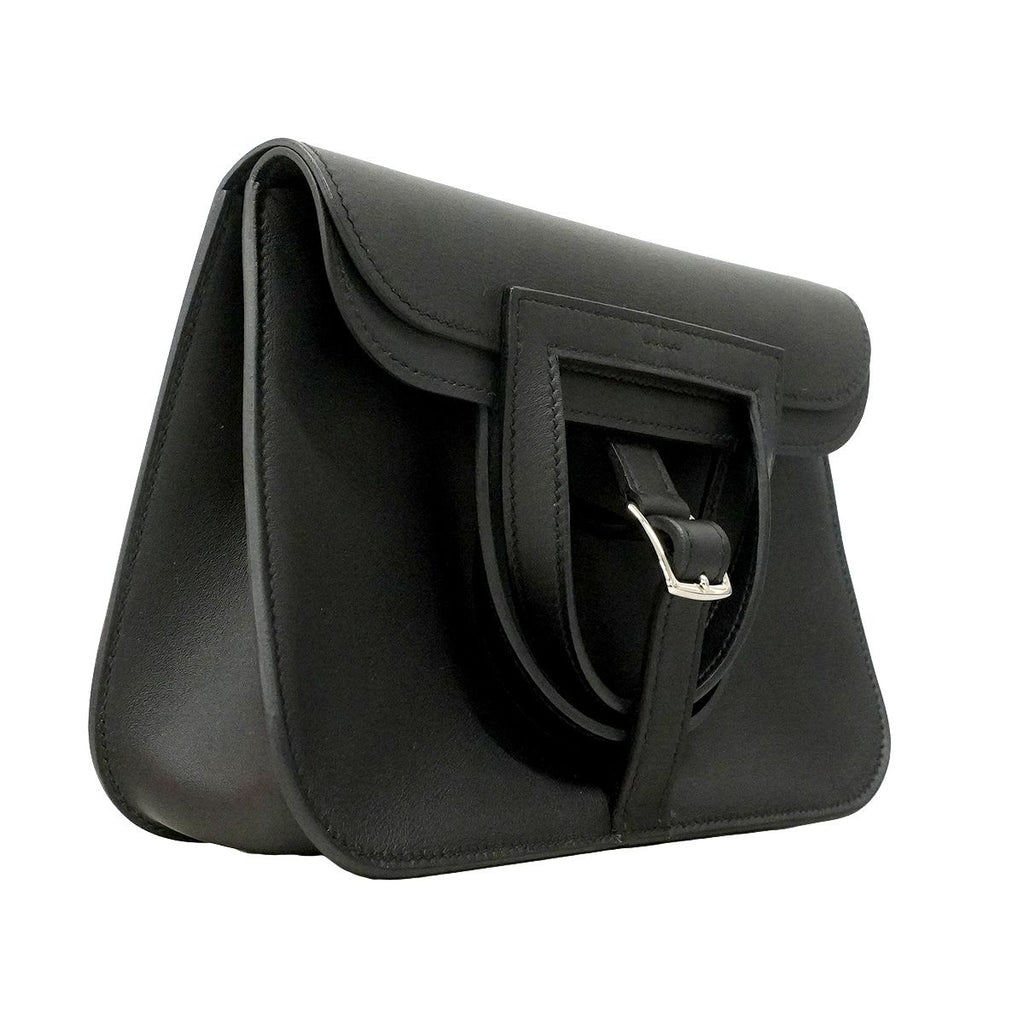 Hermes Handbag Halzan Mini Swift Black Silver 2-Way Bag — view 2