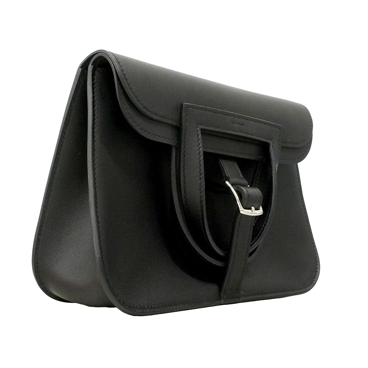 Hermes Handbag Halzan Mini Swift Black Silver 2-Way Bag — view 2