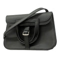 Hermes Handbag Halzan Mini Swift Black Silver 2-Way Bag