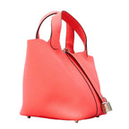 Hermes Handbag Picotin Lock PM Taurillon Clemence Rose Azalea Silver — view 2