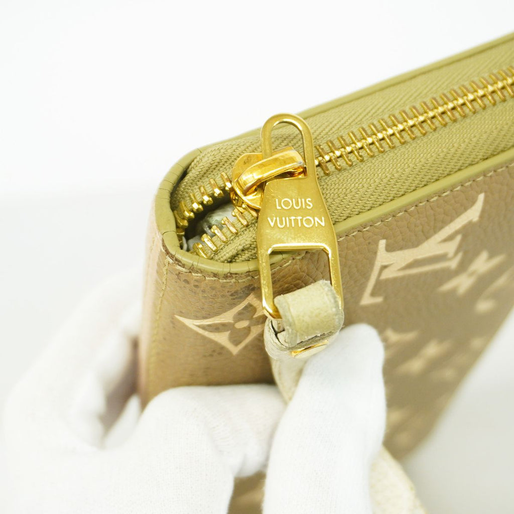Louis Vuitton Wallet Monogram Empreinte Bicolor Zippy Khaki Beige — view 7