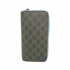 Gucci Wallet GG Supreme Blue Black Silver