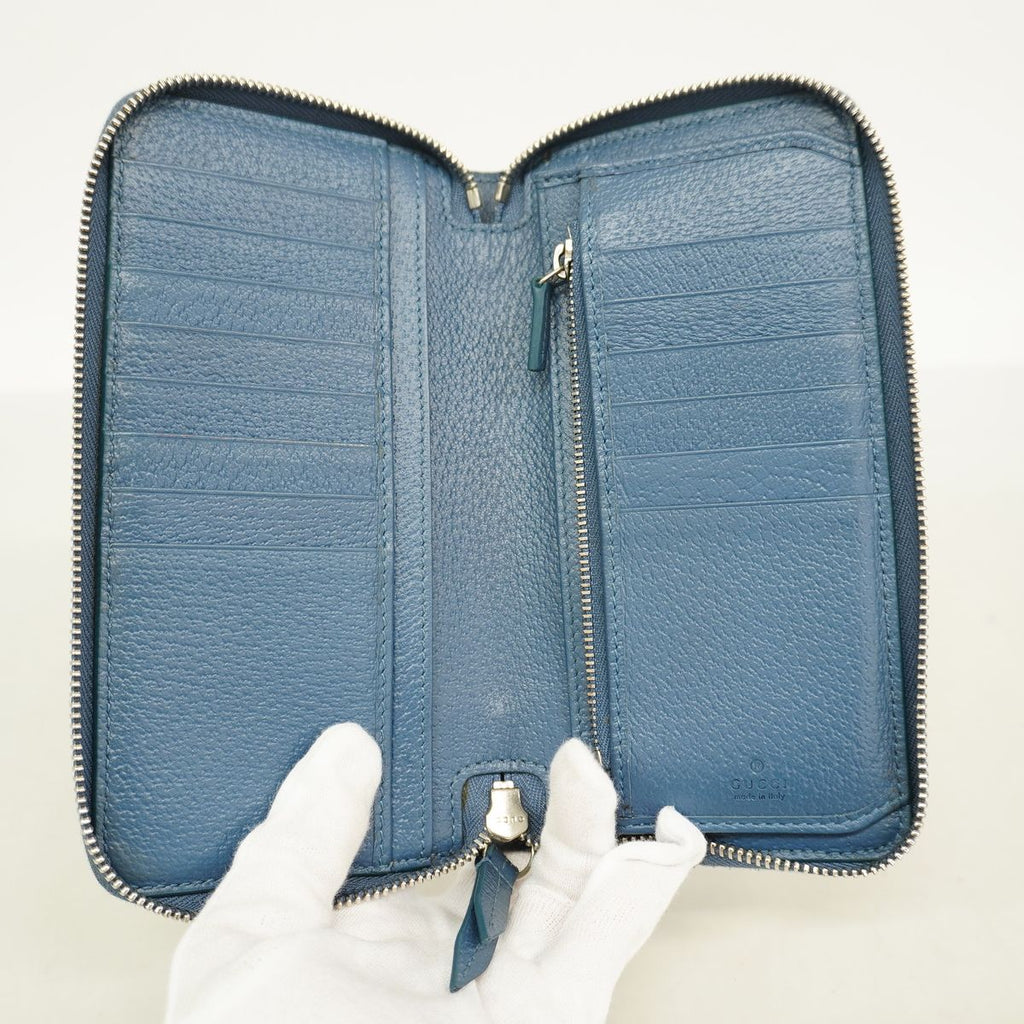 Gucci Wallet GG Supreme Blue Black Silver — view 3