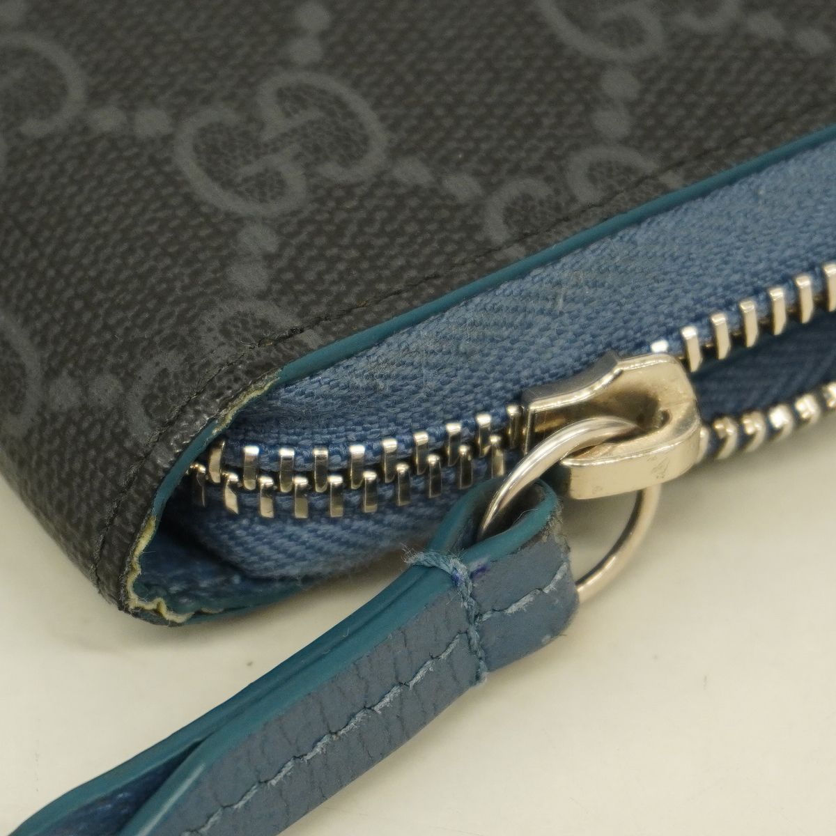 Gucci Wallet GG Supreme Blue Black Silver — view 5