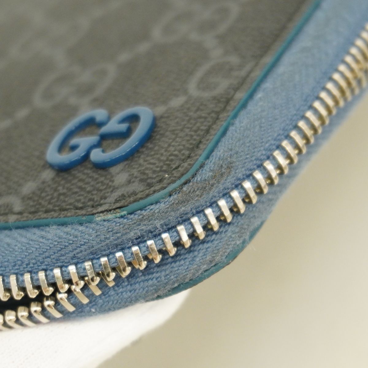 Gucci Wallet GG Supreme Blue Black Silver — view 7