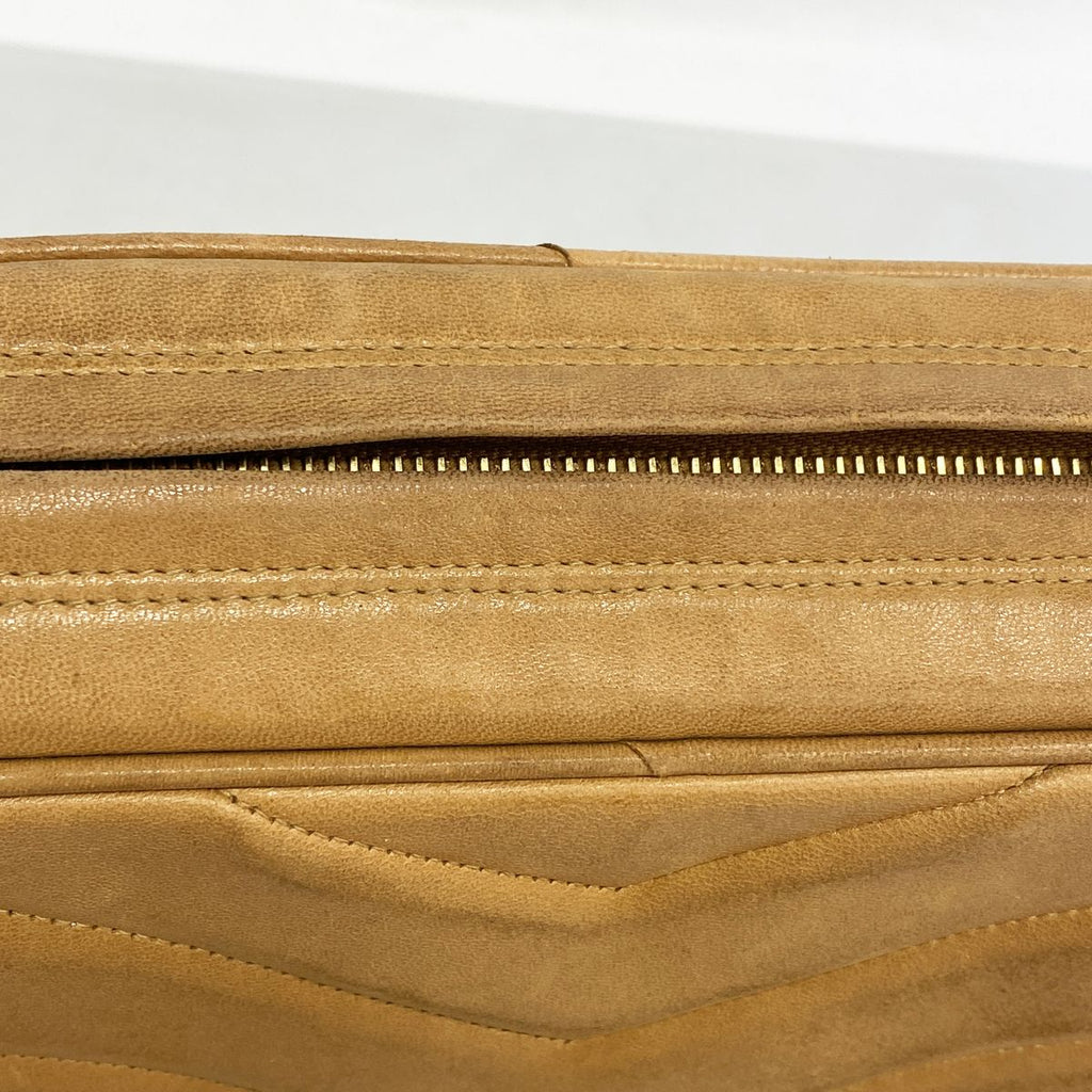 Chanel Shoulder Bag V-stitch Lambskin Brown Gold — view 8