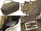 Fendi Mamma Bucket Shoulder Bag Zucca Pattern Khaki Brown Canvas Leather — view 2