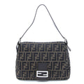 Fendi Zucca Mamma Baguette Beige Dark Brown Canvas les Shoulder Bag