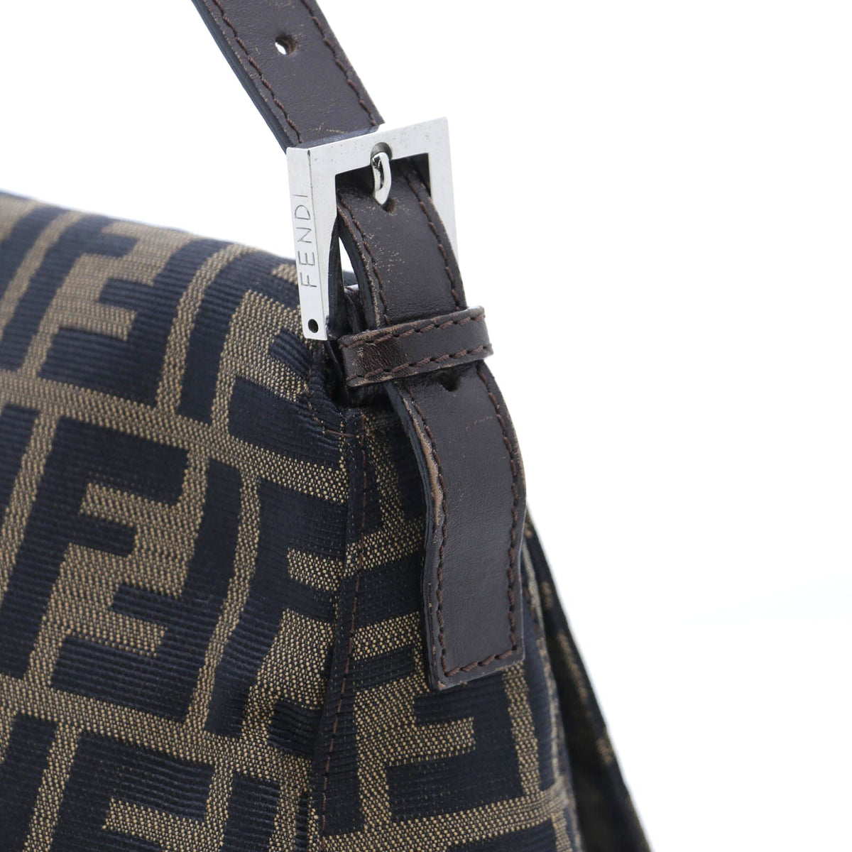 Fendi Zucca Mamma Baguette Beige Dark Brown Canvas les Shoulder Bag — view 6