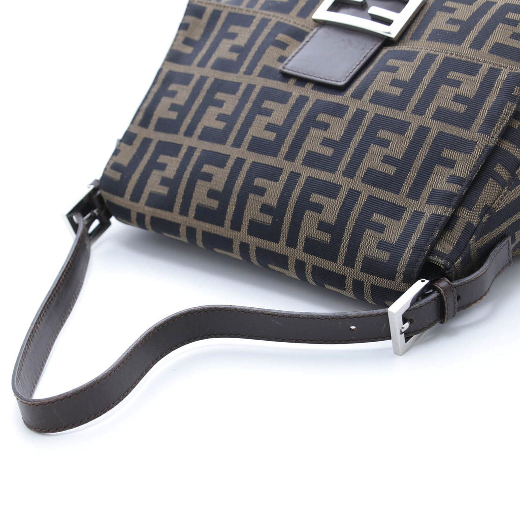 Fendi Zucca Mamma Baguette Beige Dark Brown Canvas les Shoulder Bag — view 4