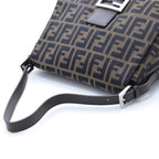 Fendi Zucca Mamma Baguette Beige Dark Brown Canvas les Shoulder Bag — view 4