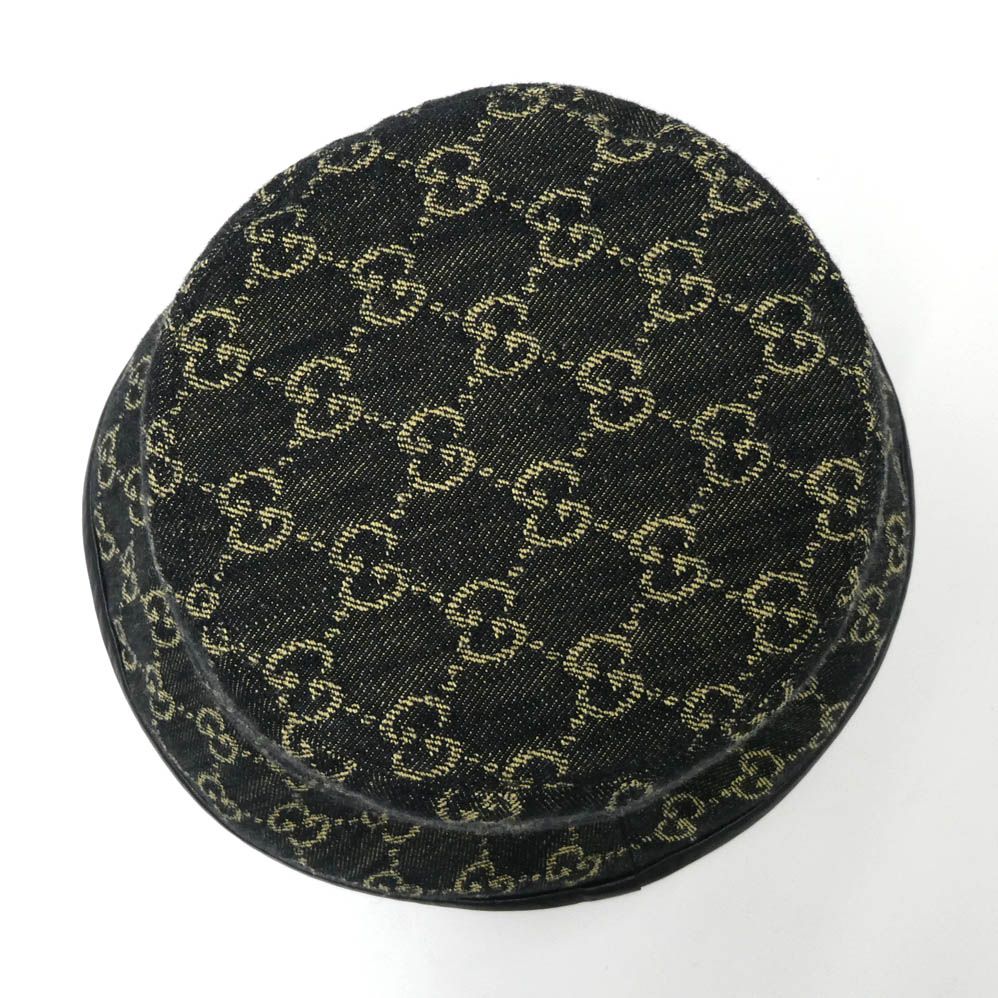 Gucci GG Denim Bucket Hat Black 59 Cotton Hat — view 3
