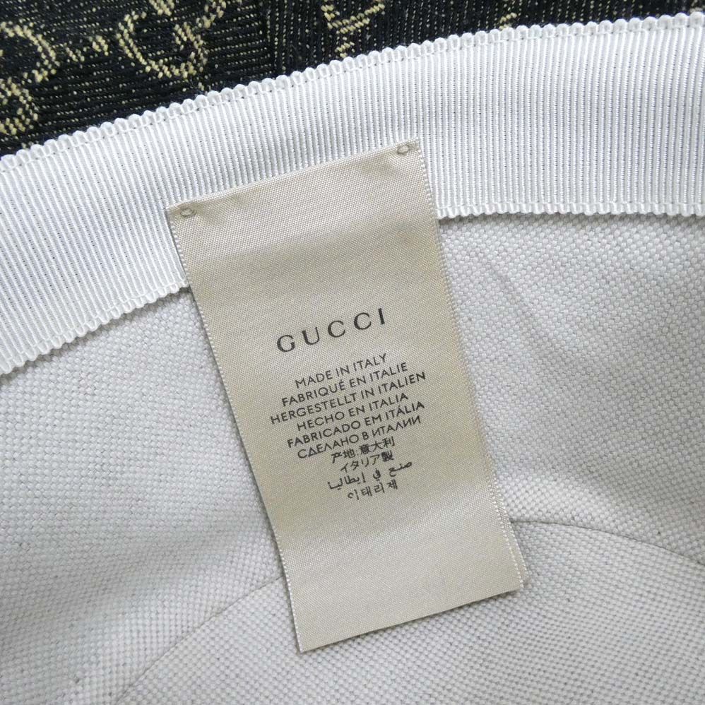 Gucci GG Denim Bucket Hat Black 59 Cotton Hat — view 6