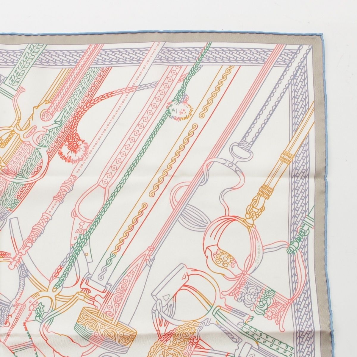 Hermes Carre Double Face 70 Silk Etrier's Performance Remix Scarf Multicolor — view 3