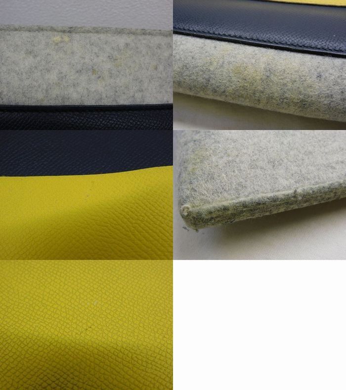 Hermes Too Felt Leather Secondbag Clutch — view 7