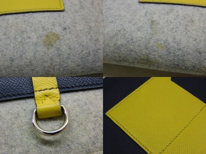 Hermes Too Felt Leather Secondbag Clutch — view 6