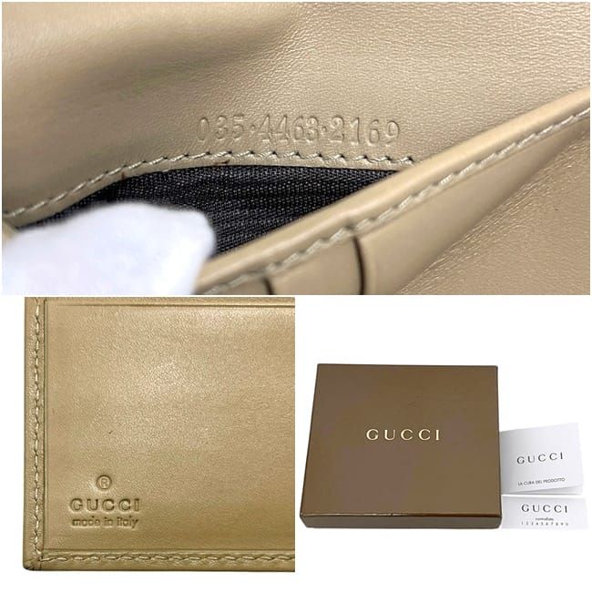 Gucci Bifold Wallet Jackie 035 Leather Suede Beige Vintage — view 4