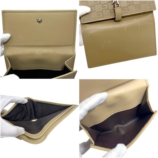 Gucci Bifold Wallet Jackie 035 Leather Suede Beige Vintage — view 3