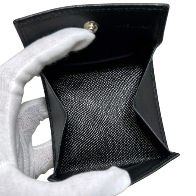 Prada Coin Purse Wallet 85 Leather Saffiano Nero Black Square — view 6