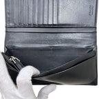 Prada Bifold Wallet Leather Saffiano Nero Black Embossed Logo — view 5