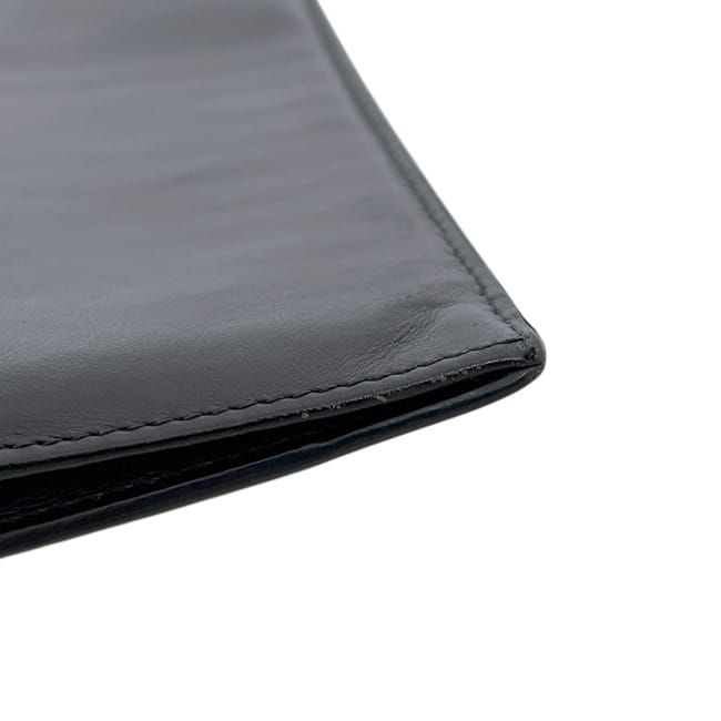 Prada Bifold Wallet Leather Saffiano Nero Black Embossed Logo — view 8
