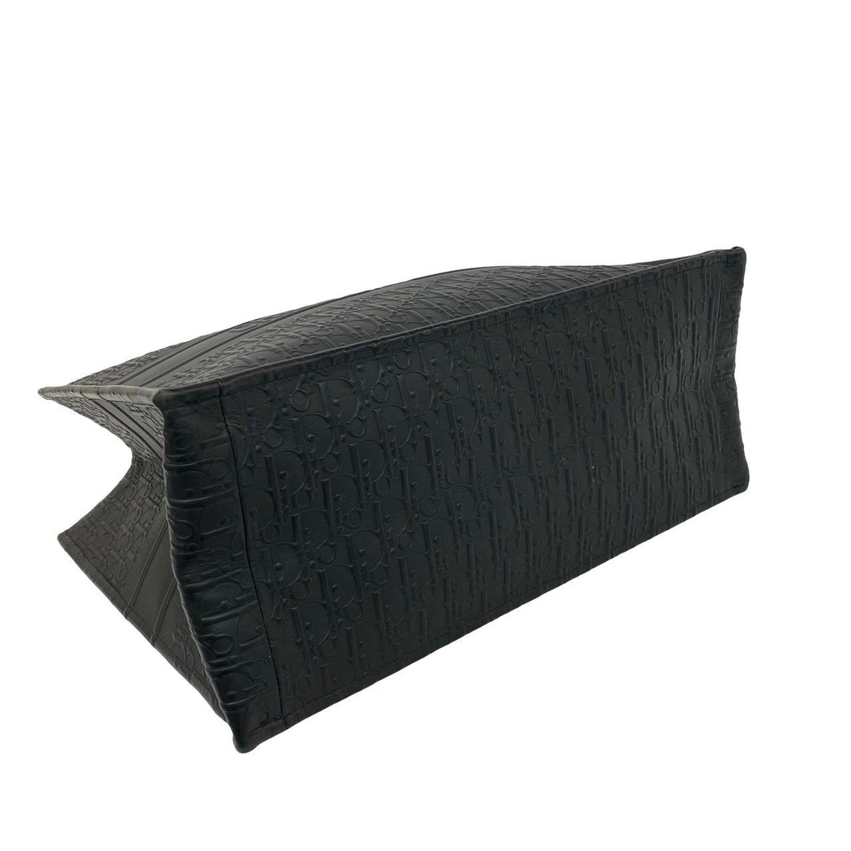 Dior Book Tote Trotter Logo Pattern Embossed Leather Black — view 7
