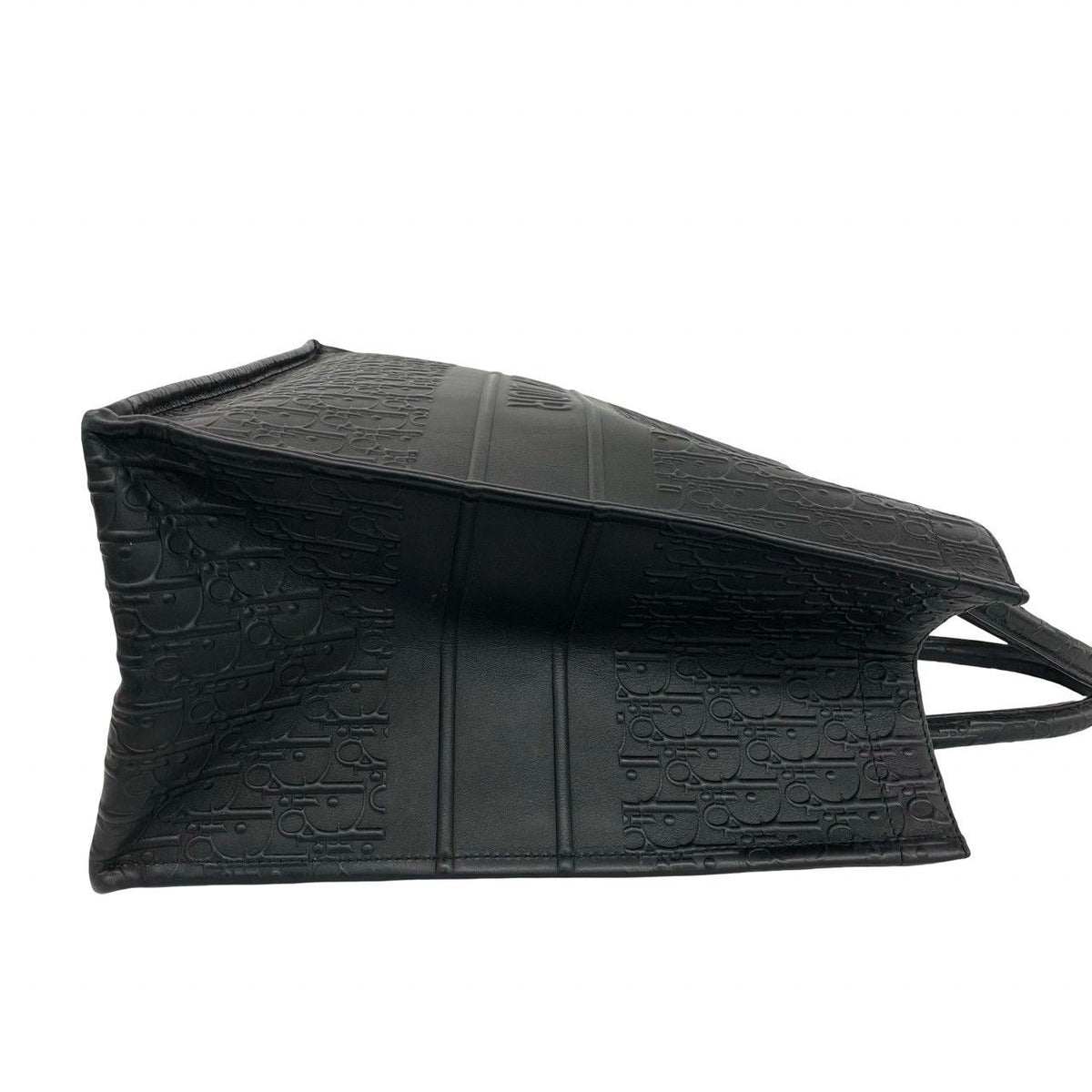 Dior Book Tote Trotter Logo Pattern Embossed Leather Black — view 6
